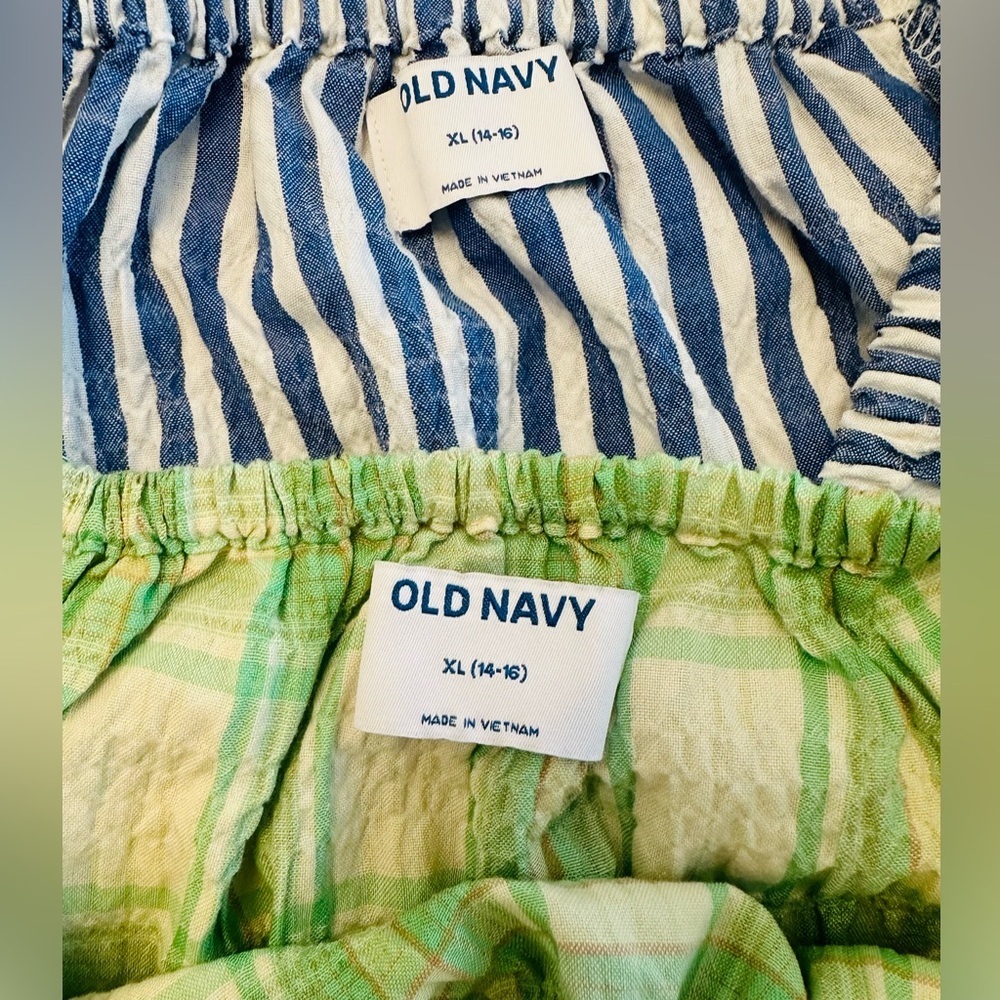 Old Navy Gap Smocked Crop Top Shirt Puff Short Sleeves Girls XL 14/16 - Picture 16 of 16